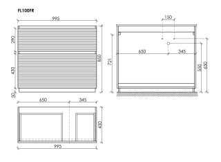 Тумба напольная под раковину Sancos Folk Floor FL100FRGS правая 100 см Grey soft